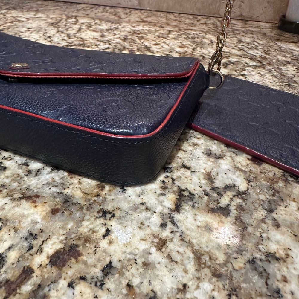 Louis Vuitton Felicie Pochette Navy Blue/Red - Picture 2 of 6